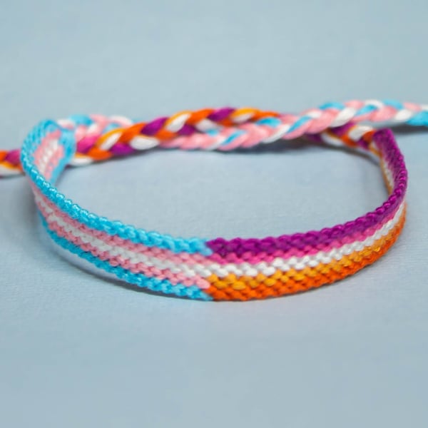 Lesbian Transgender Flag Friendship Bracelet: LGBT Pride