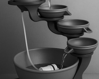 Multi Bowl 3D Printed Water Fountain – Elegant Cascading Design