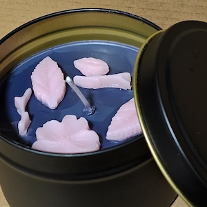 Japanese Cherry Blossom Scented Candle, small batch, handmade, organic soy wax