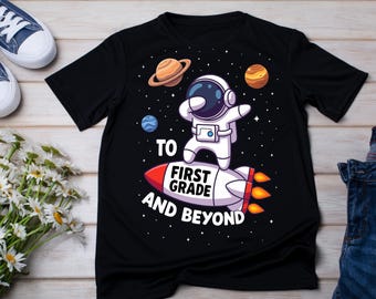Astronautenshirt eerste leerjaar: grappig back to school-ruimteshirt