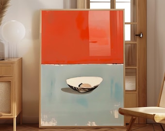 Abstrakte Auster Wand Kunst Moderne Küsten Küche Dekor Digital Download Print