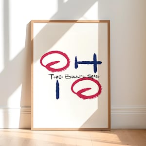 Ohio State Wall Art – Minimalist Handwritten Poster, Modern Ohio Typography Print, Digital Download, Ohio Home Decor, Calligraphy Artwork
