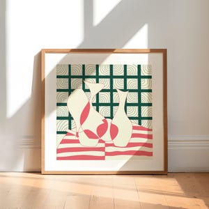 Abstract Still Life Wall Art – Modern Minimalist Vase Print, Geometric Composition Poster, Contemporary Digital Artwork for Home Decor