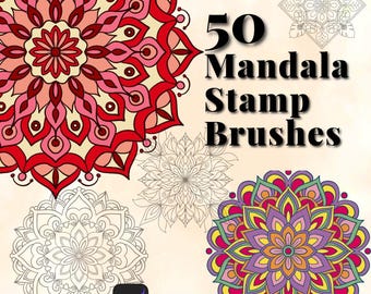 Mandala Stamp Brushes – 50 Procreate Brushes | Intricate Mandala Stamps for Coloring, Digital Art, Patterns & Journals
