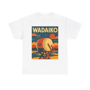 Japanese Taiko Drum Unisex Heavy Cotton Tee, Japan Drumming Shirt, Traditional Japanese Musician Top, Asian Percussion Instrument T-Shirt,