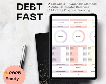Debt Payoff Tracker: Snowball & Avalanche Google Sheets (Digital Download)