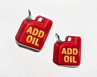 Add oil vinyl sticker | motivational chinese sticker | asian stickers | laptop, water bottle, kindle, book, electronics sticker