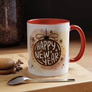 New Year Celebration Coffee Mug | Modern Holiday Mug, Seasonal Gift, Home Decor, Coffee Lover&#39;s Cup, Fun Festive Drinkware