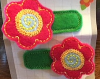 Flower Alligator Hair Clip Set