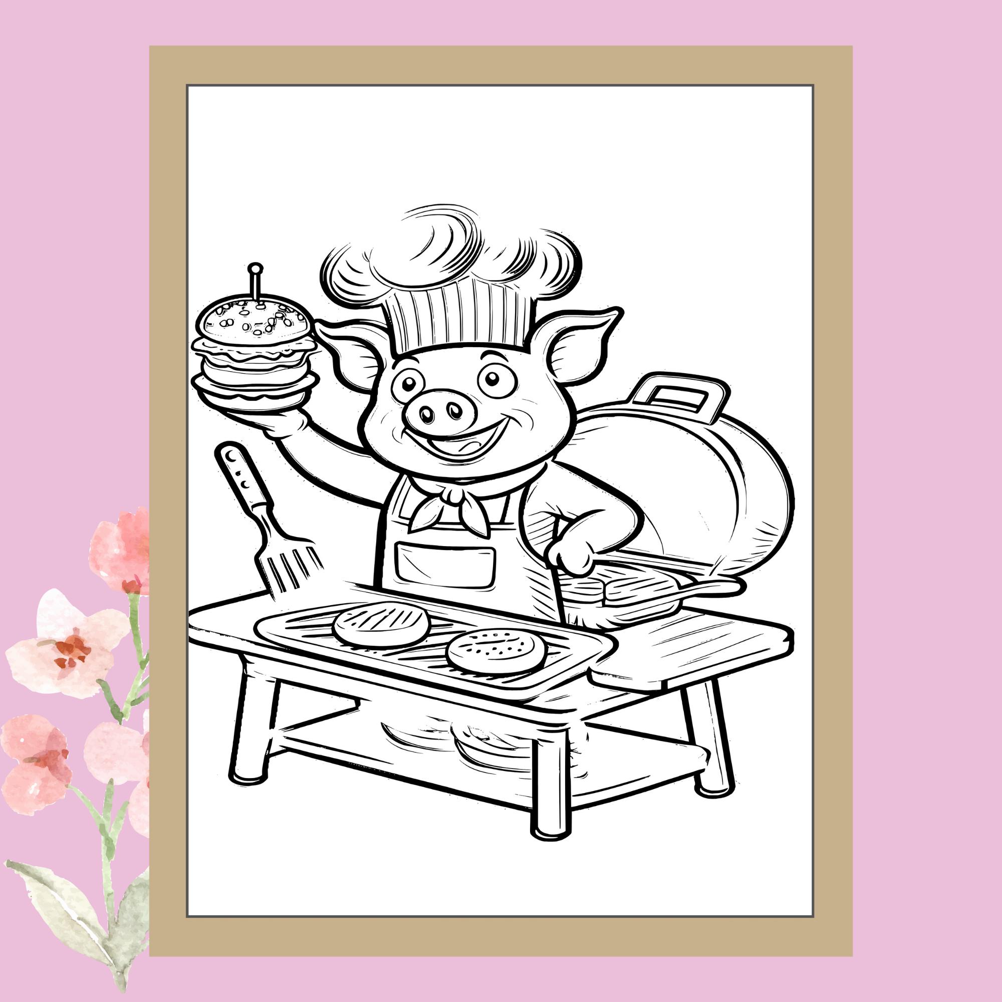 Animal Chef Coloring Page for Kids | Printable Kitchen Activity (PDF ...