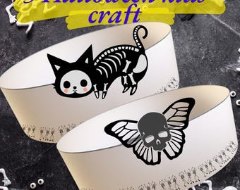 Halloween Paper Crown Template | DIY Craft for Kids | Printable Costume Headband | Party Favor Activity