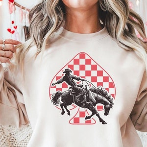 Sudadera de vaquero, camisetas retro del oeste, ropa de vaquera, tarjeta Country Ace, sudadera con capucha de vaquero salvaje, camisa vintage de los 90, camiseta de rodeo, regalo gráfico