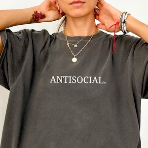 Anti-Social T-Shirt, Comfort Color Shirt, Introvert Attire, Homebody Girl, Antisocial Club, Introvert Sweater Homebody Sweatshirt, Retro Tee