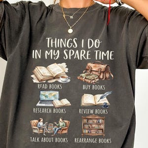Funny Bookish T-Shirt, Comfort Colors® Book Reader Shirt, Book Lover Tshirt, Books and Coffee Tee, Humor Bookworm Meme, Reading Club Sweater