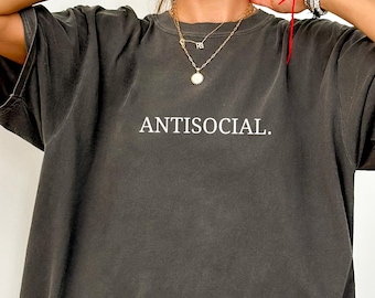 Anti-Social T-Shirt, Comfort Color Shirt, Introvert Attire, Homebody Girl, Antisocial Club, Introvert Sweater Homebody Sweatshirt, Retro Tee