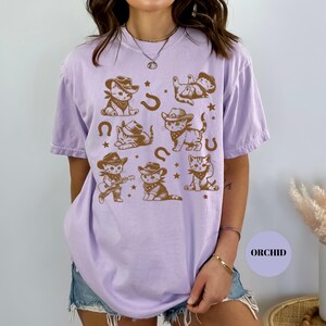 Comfort Colors Cowboy Kittens T-Shirt, Funny Cat Shirt, Vintage Oversized Tee, Retro Western Shirt, Kitten Aesthetic Graphic Tshirt image 5