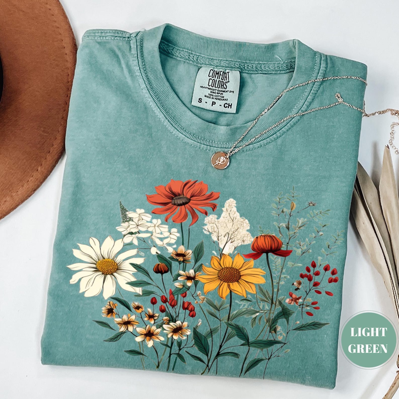 Vintage Comfort Colors® Wildflowers T-shirt, Boho Cottagecore Tshirt ...
