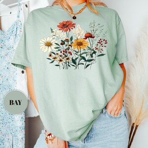 Vintage Comfort Colors® Wildflowers T-shirt, Boho Cottagecore Tshirt ...