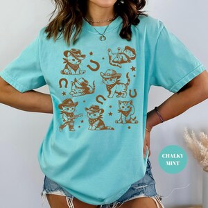 Comfort Colors Cowboy Kittens T-Shirt, Funny Cat Shirt, Vintage Oversized Tee, Retro Western Shirt, Kitten Aesthetic Graphic Tshirt image 8
