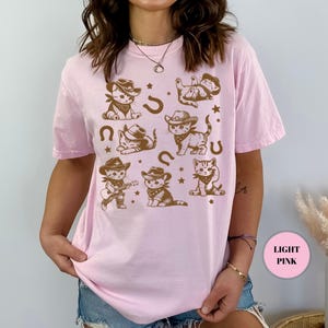 Comfort Colors Cowboy Kittens T-Shirt, Funny Cat Shirt, Vintage Oversized Tee, Retro Western Shirt, Kitten Aesthetic Graphic Tshirt image 6