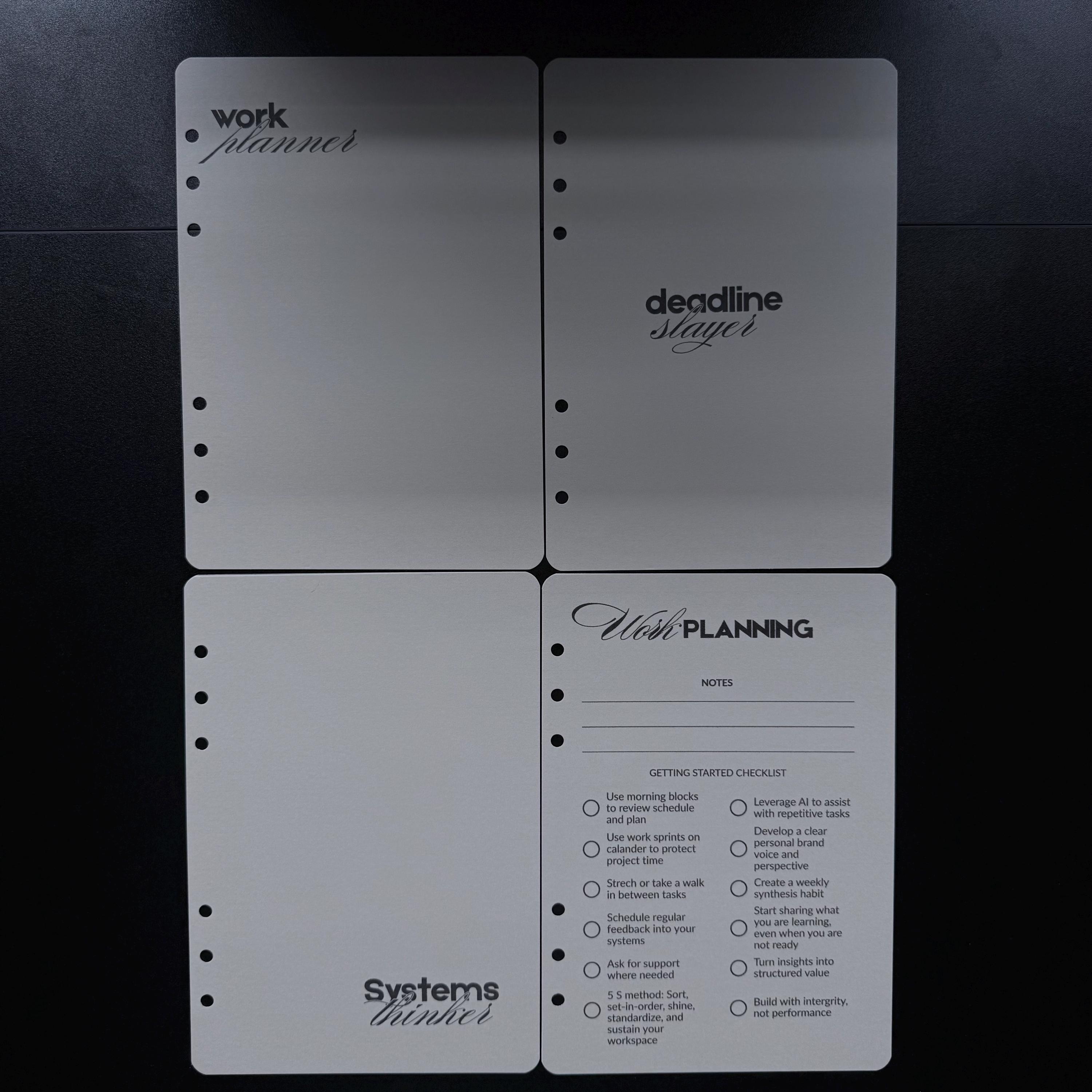 A5 Planner Inserts | Work Planner Bundle | Printed Corporate Dashboard
