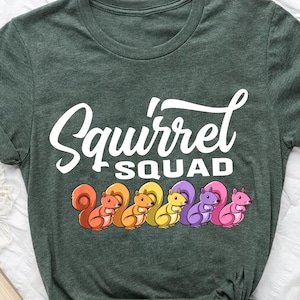 Squirrel Squad Shirt – Cute Matching Tee with Colorful Cartoon Squirrels for Friends, Family, or Group Outings