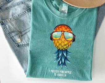 Pineapple Headphones Graphic Tee: Funny Unisex Statement Shirt