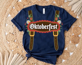 Oktoberfest Shirt: Beer Suspenders Floral Graphic Tee