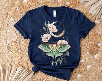 Luna Moth Shirt: Vintage Celestial Butterfly Graphic Tee