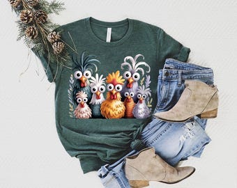 Funny Chicken Graphic T-Shirt: Farm Animal Lover Gift