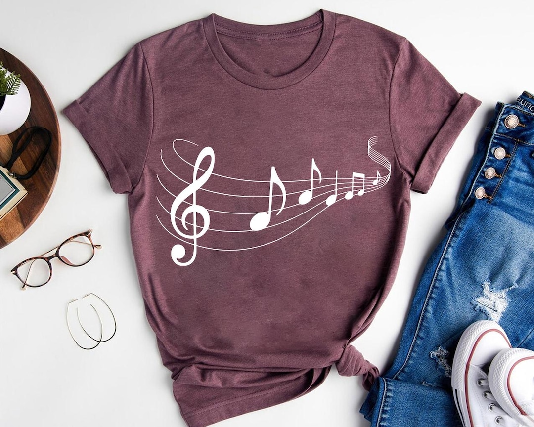 Musical Note Merch Music Notes T-shirt: Treble Clef Staff Tee - Gift for Musicians - Etsy