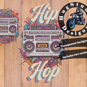 Retro Hip Hop Boombox Art Print: 80s Music, PNG JPG (Digital Download)