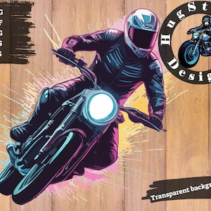 Motorcycle Rider Pop Art: Biker Illustration (Digital Download)