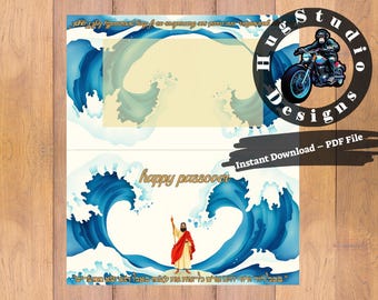 Tarjetas de lugar para Pésaj con acuarela: Decoración editable para el Séder (Descargar PDF)