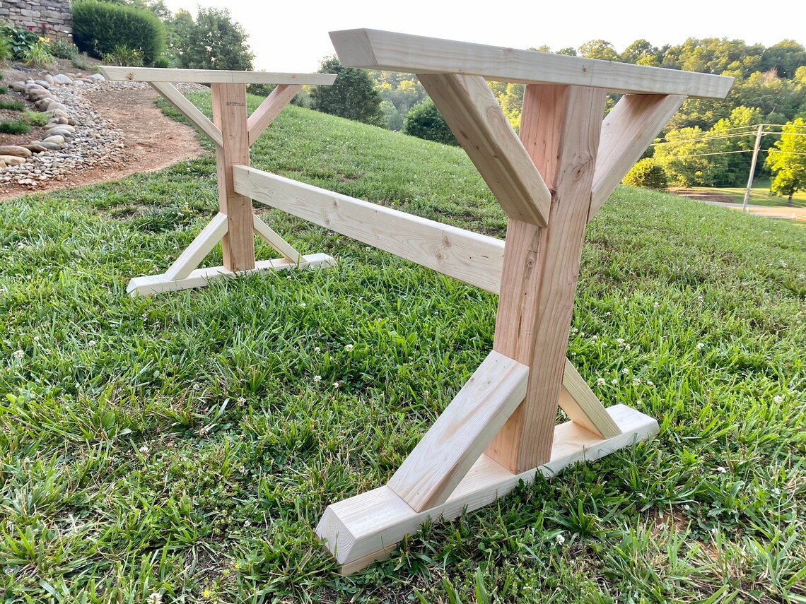 Farmhouse X Trestle Table Legs DIY Unfinished Free Etsy