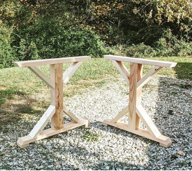 Farmhouse X Trestle Table Legs DIY Unfinished Free Etsy