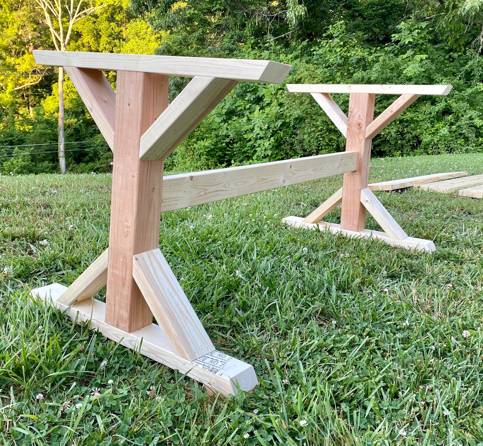 Farmhouse X Trestle Table Legs DIY Unfinished Free Etsy