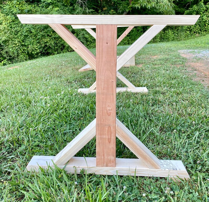 Farmhouse X Trestle Table Legs DIY Unfinished Free Etsy