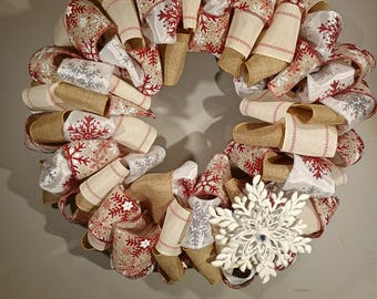 Guirlanda de inverno com flocos de neve