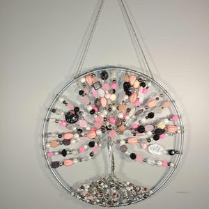 Customizable Tree of life wired with gems, crystals and glass beads