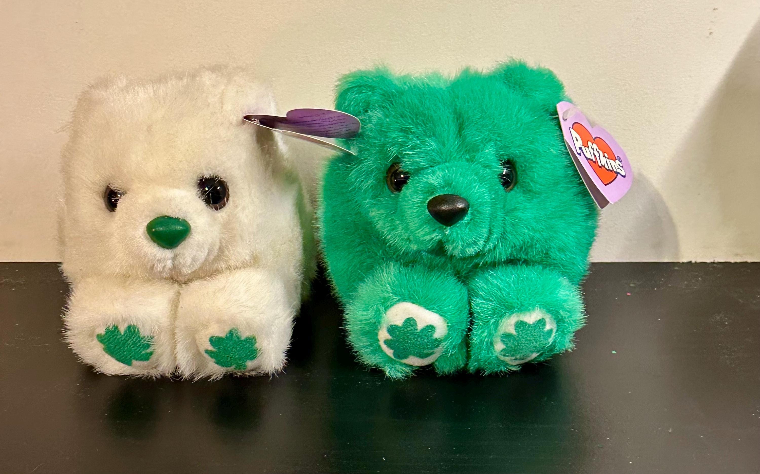 Vintage Puffkins Irish Shamrock Bears: St. Patrick&