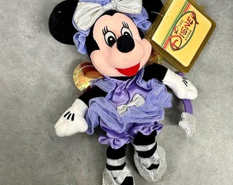Hada de azúcar navideña vintage de Disney, Minnie Mouse, peluche de 15 cm