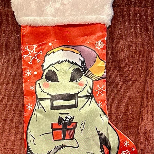 Nightmare Before Christmas (1993) Oogie Boogie in Santa Hat with Presents 19” Holiday Stocking