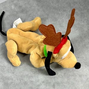 Vintage Disney Reindeer Pluto 6” Christmas Bean Bag Plush