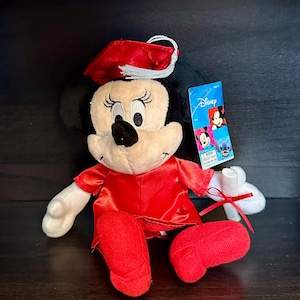 Peluche de Minnie Mouse de graduación de Disney con toga y birrete y diploma de 6"
