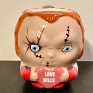 Halloween Childs Play Chucky Killin' It Sine 1988 Tasse Blanche Café