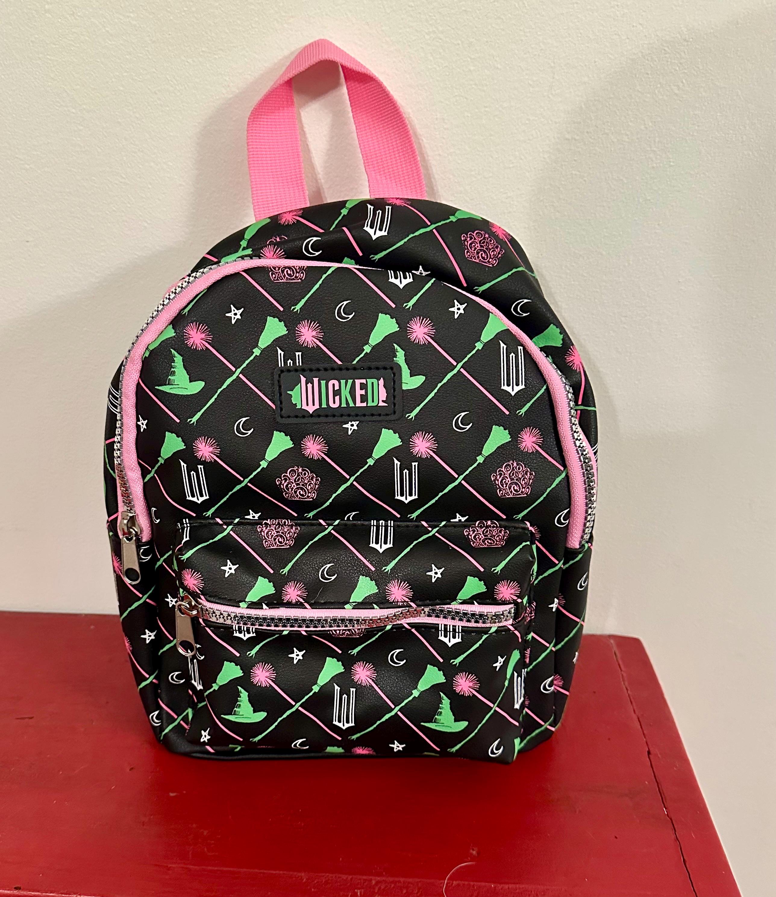Wicked Elphaba Glinda Witch Collectible Mini Backpack Pink and Green