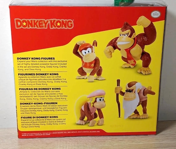 World of Nintendo Donkey Kong 4-pack Figures, Diddy, Dixie, Cranky