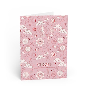 Virgo Zodiac Birthday Card – Astrology Star Sign Greeting – Illustrated Virgo Horoscope Traits – Unique Virgo Gift - Hand Drawn Virgo Card