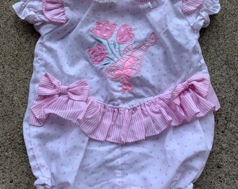 Girls Vintage Pink Romper 9m